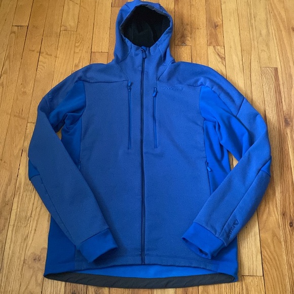 Norrona Trollveggan Power Stretch Pro Zip Hood Jacket Size L Two Tone Blue EUC - Picture 4 of 14